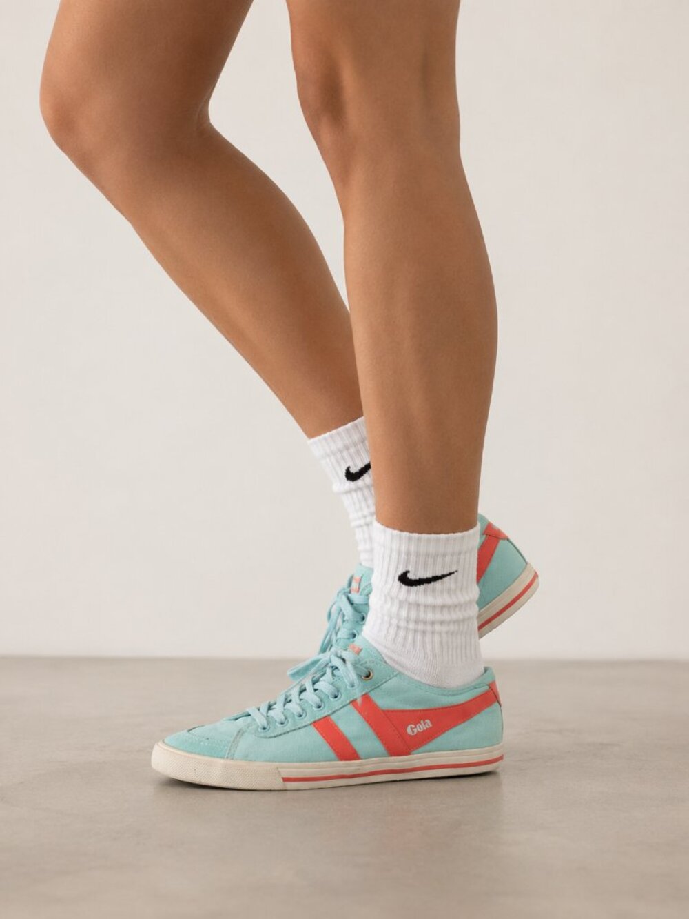 GOLA Quota Sneakers Blue Coral Retro Canvas Suede Casual Athletic Shoes Womens 8